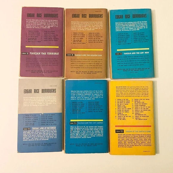Vtg 60s Mix Lot of 20 Famous Tarzan Series Edgar Rice Burroughs Ballantine Books - Picture 8 of 16